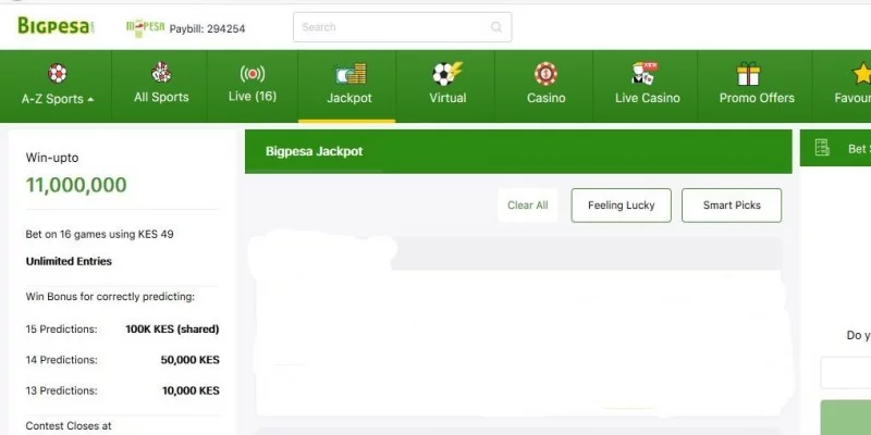 Bigpesa Jackpot Prediction