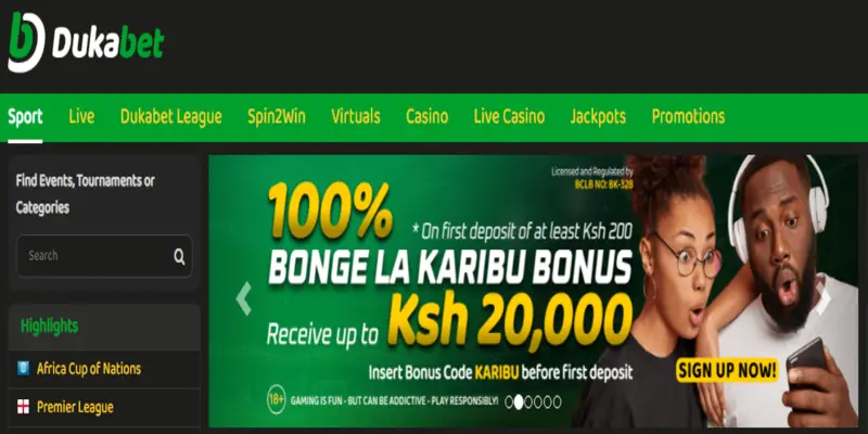 Welcome Bonus on 1st Deposit up to Ksh 20,000