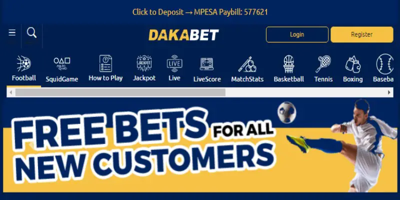 DakaBet Account Registration and Login, PayBill Number