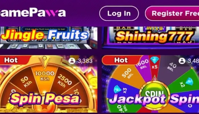 GamePawa Free Spins  of upto Ksh 10,000, Earn by SpinPesa, Jackpot Spin and more!!