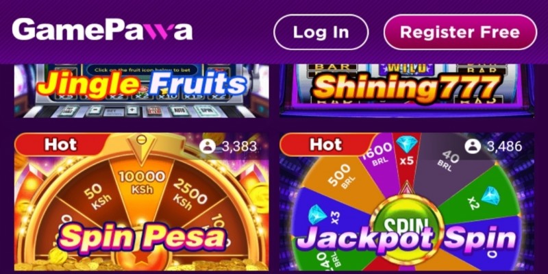 GamePawa Free Spins of upto Ksh 10,000, Earn by SpinPesa, Jackpot Spin and more!!